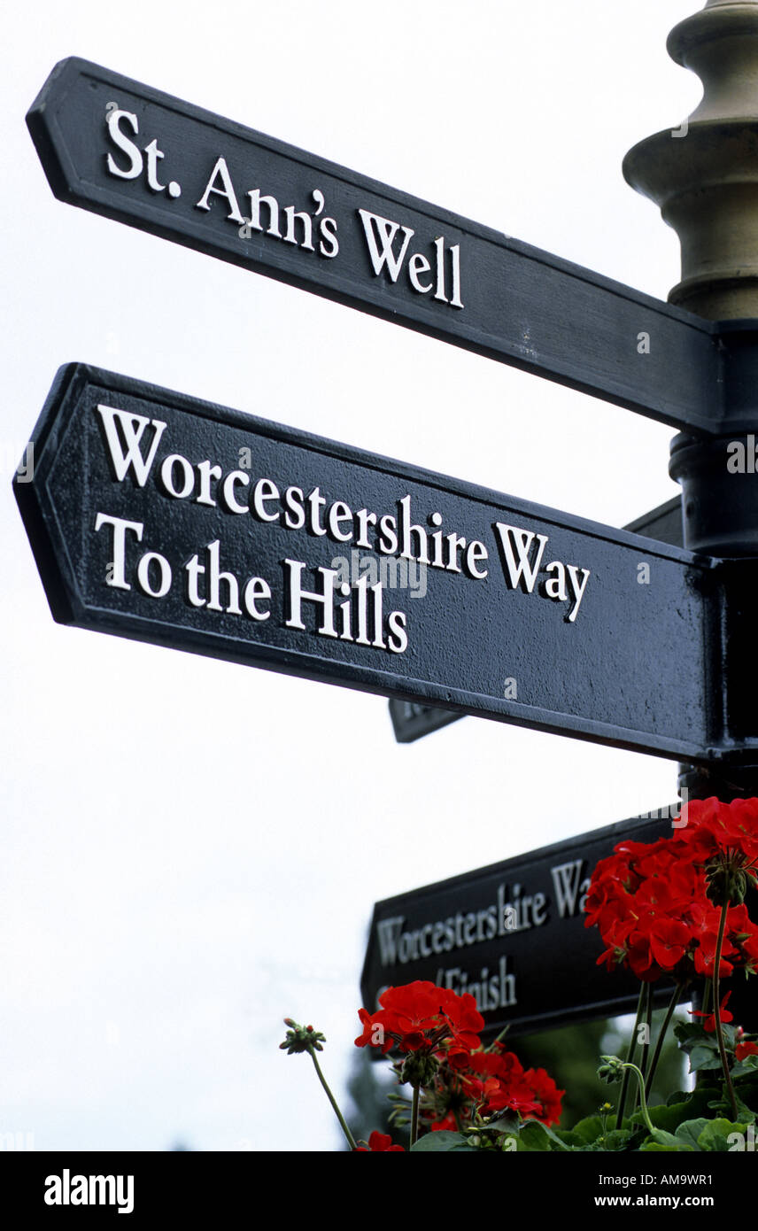 Worcestershire modo segno, Great Malvern, Worcestershire, England, Regno Unito Foto Stock