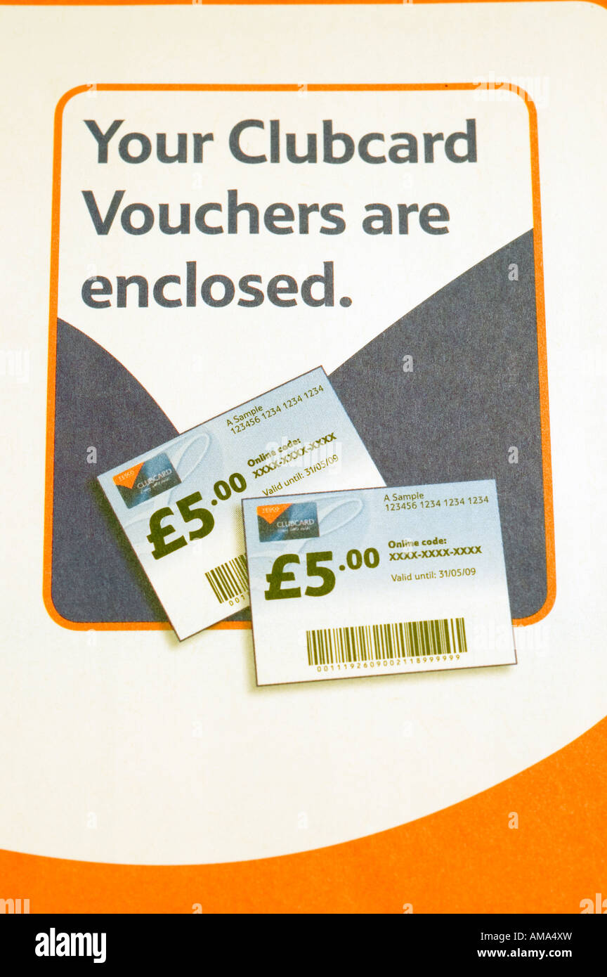 Tesco Clubcard Vouchers Foto Stock