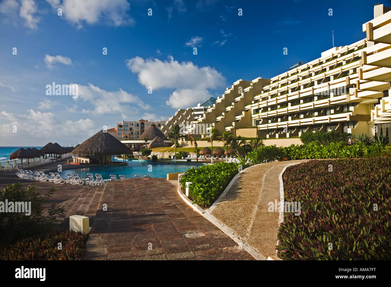 Tropical resort in Cancun sulla penisola dello Yucatan in Quintana Roo MEXICO Foto Stock
