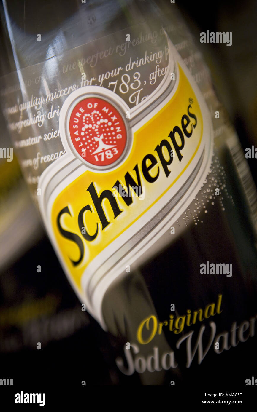 Cadbury Schweppes bottiglia di acqua di soda Foto Stock