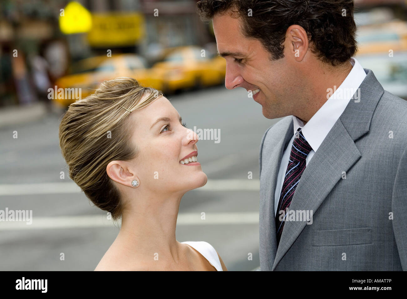 La sposa e lo sposo in New York Foto Stock