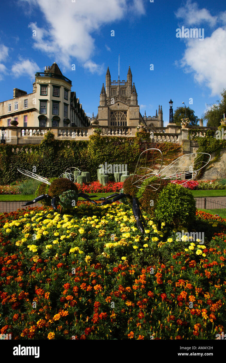 Abbazia Di Bath Da Parade Gardens Bath Somerset England Foto Stock