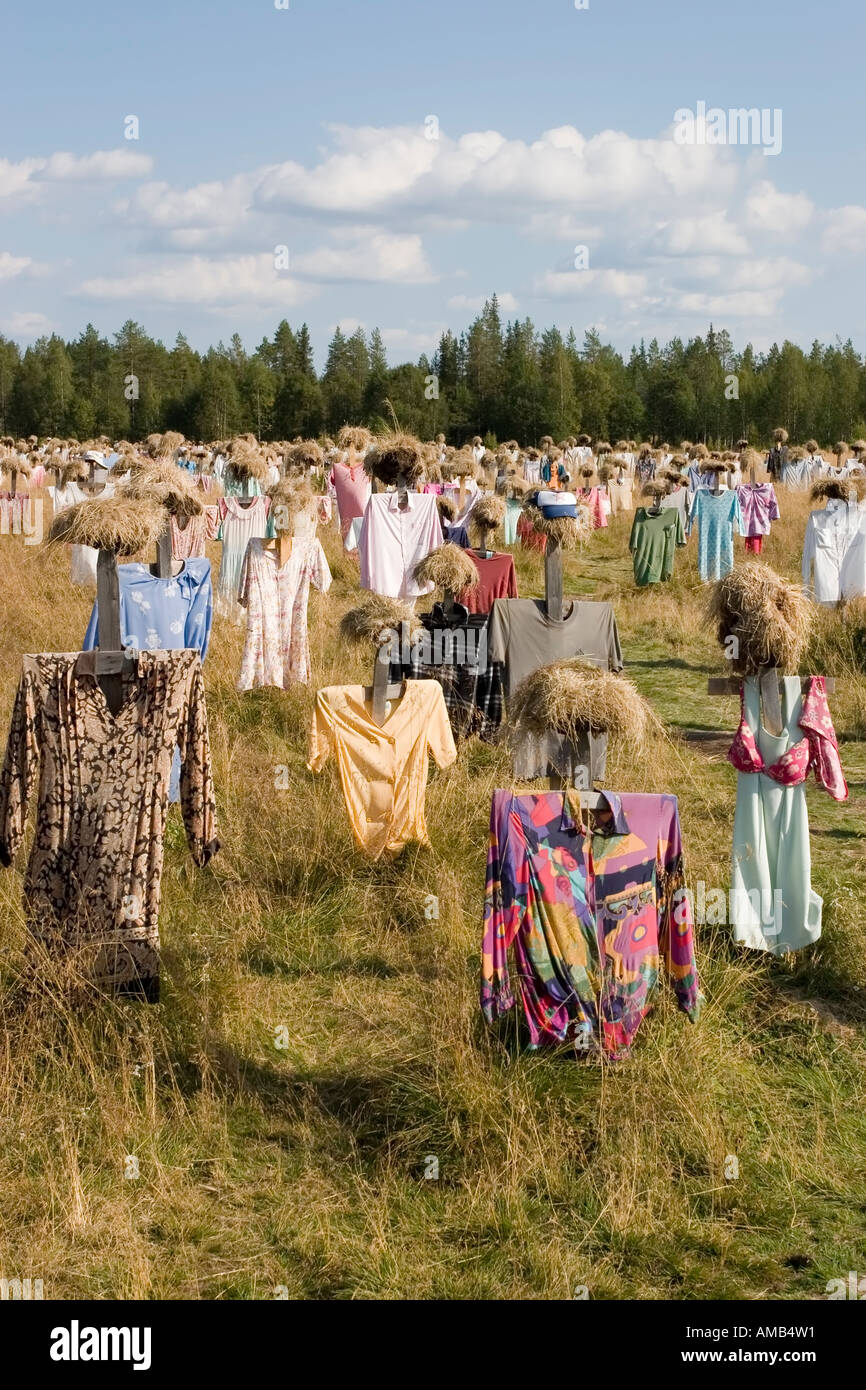 Il popolo silenzioso presentano arte in Suomussalmi Foto Stock
