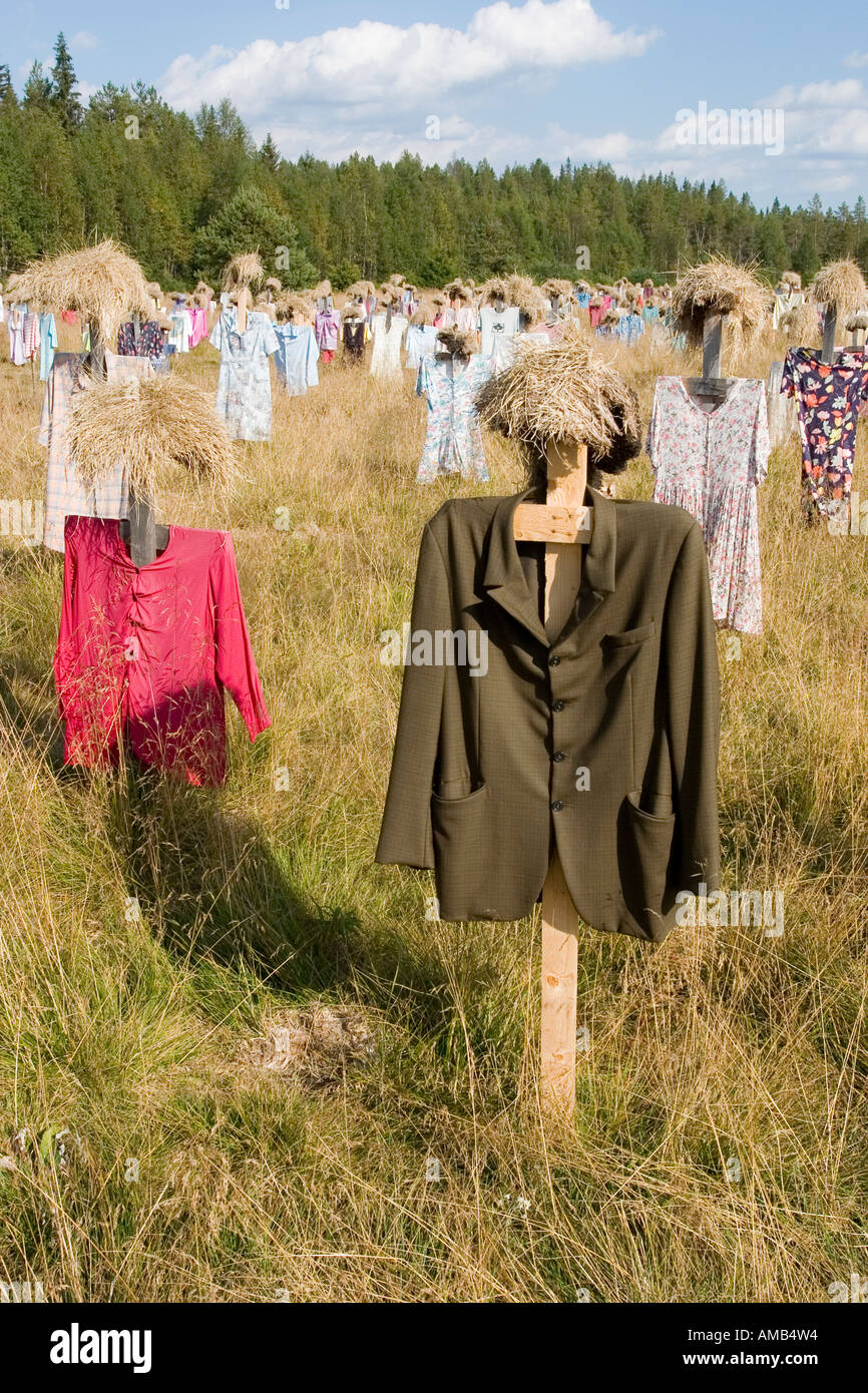 Il popolo silenzioso presentano arte in Suomussalmi Foto Stock