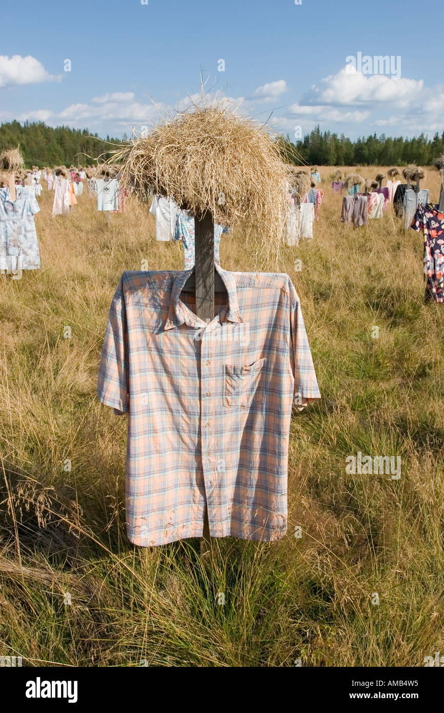 Il popolo silenzioso presentano arte in Suomussalmi Foto Stock