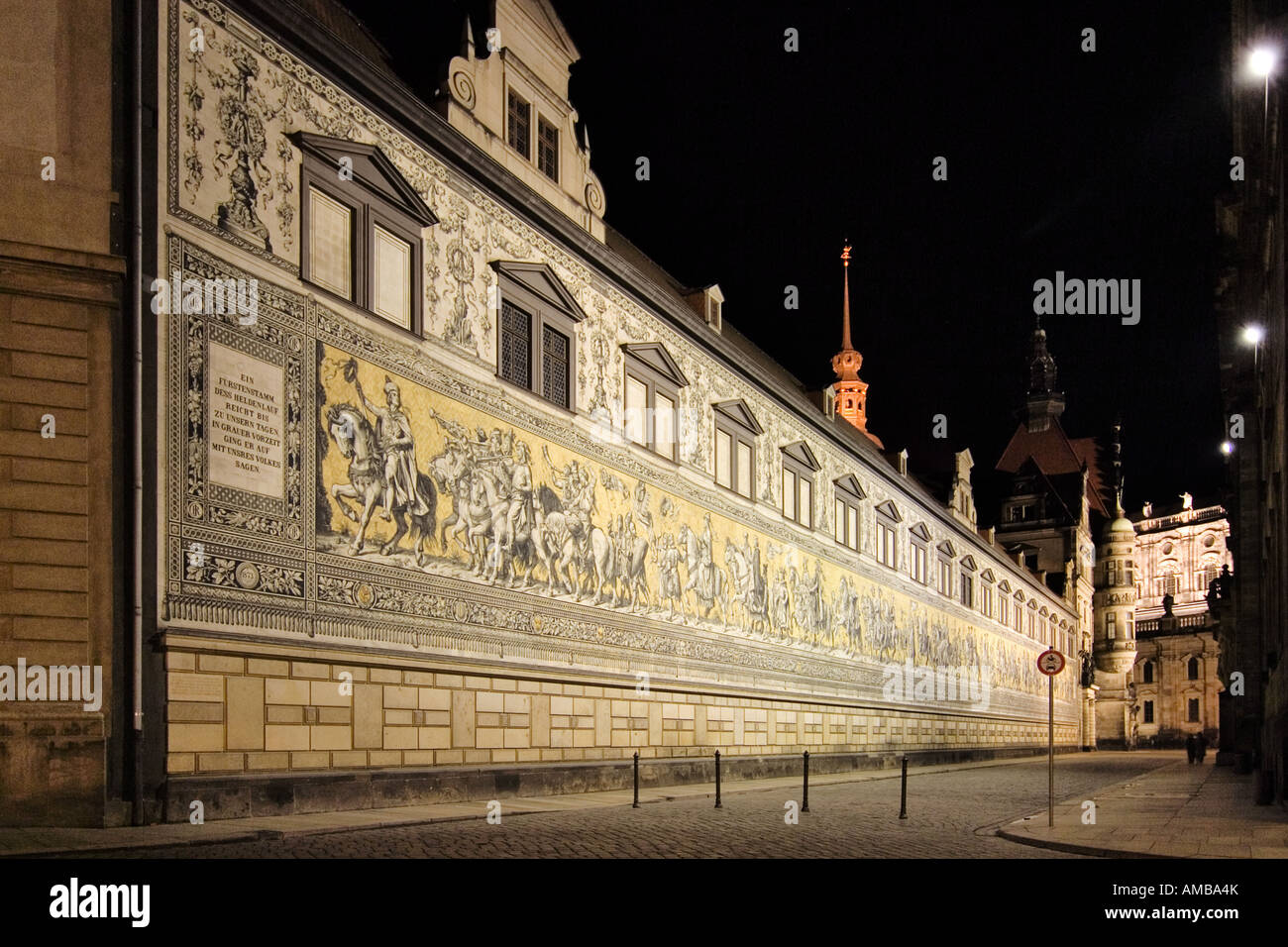 Fuerstenzug am Langen Gang, porcellana più grande immagine del mondo , in Germania, in Sassonia, in Dresden Foto Stock