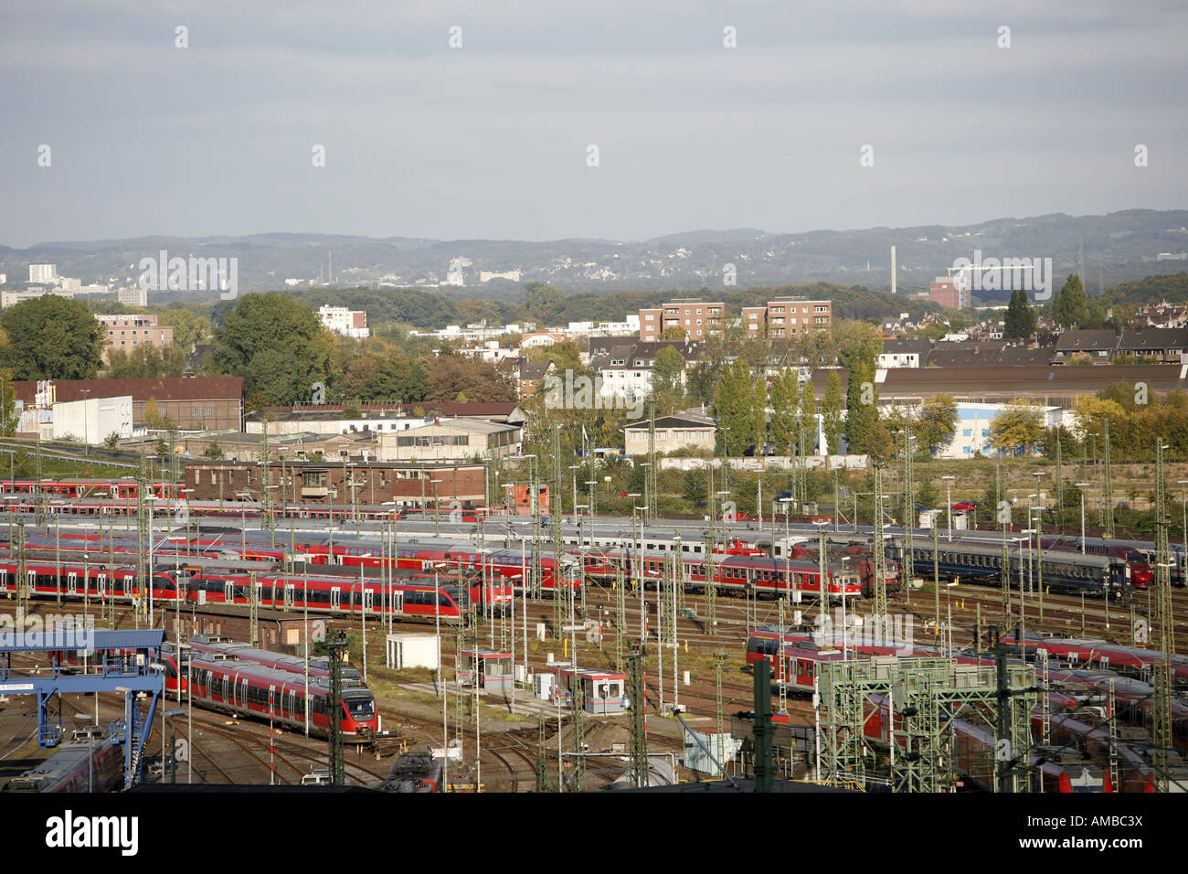 Deutzer Feld (Deutzer campo), Deutsche Bahn AG, deposito dei treni, in Germania, in Renania settentrionale-Vestfalia, Koeln Foto Stock