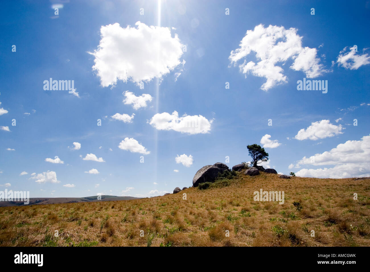 Kopje in altopiano nyika NP malawi Foto Stock