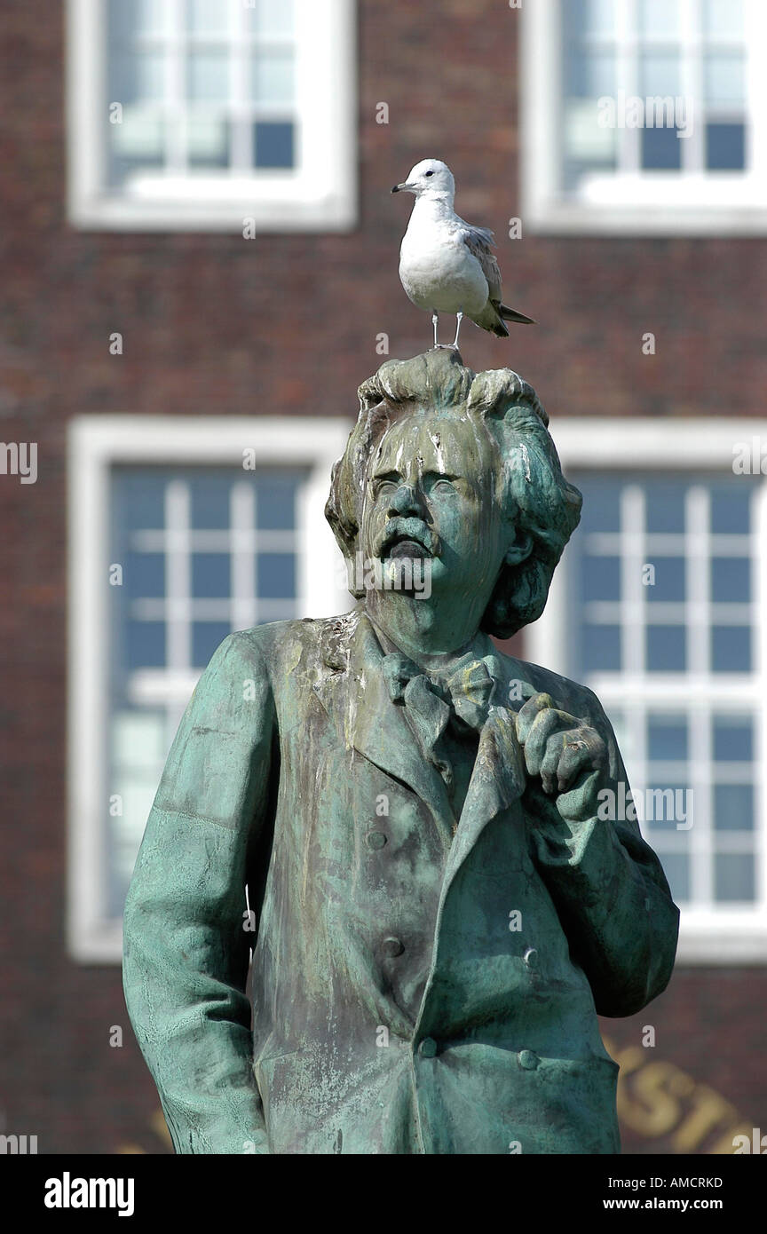 Norvegia Bergen Statua di Grieg Foto Stock