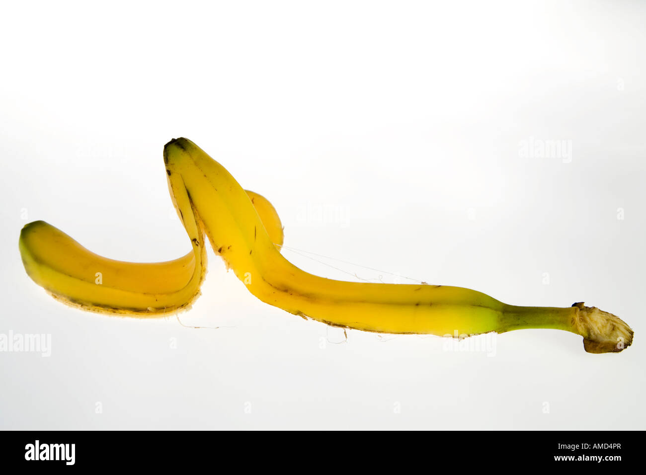 Buccia di banana tagliata Foto Stock