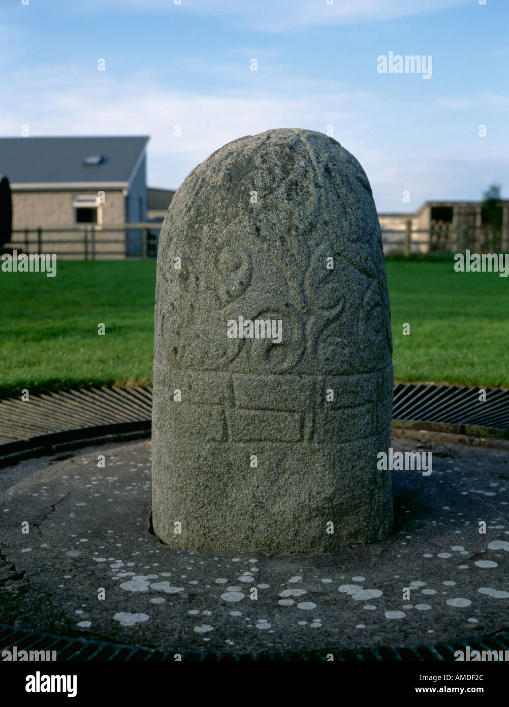 La pietra Turoe (tarda età del ferro del La Téne stile), vicino Loughrea, nella contea di Galway, Eire (Irlanda). Foto Stock