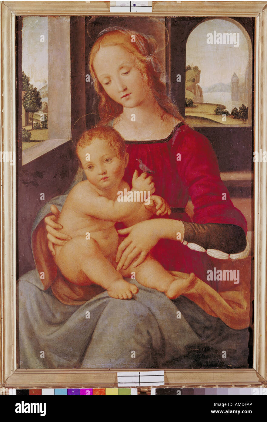 "Belle Arti, Lorenzo die Credi, (1459 - 1537), pittura, "Madonna con bambino", galleria, Zagabria, Europa, Italia, XV / XVI sec. Foto Stock