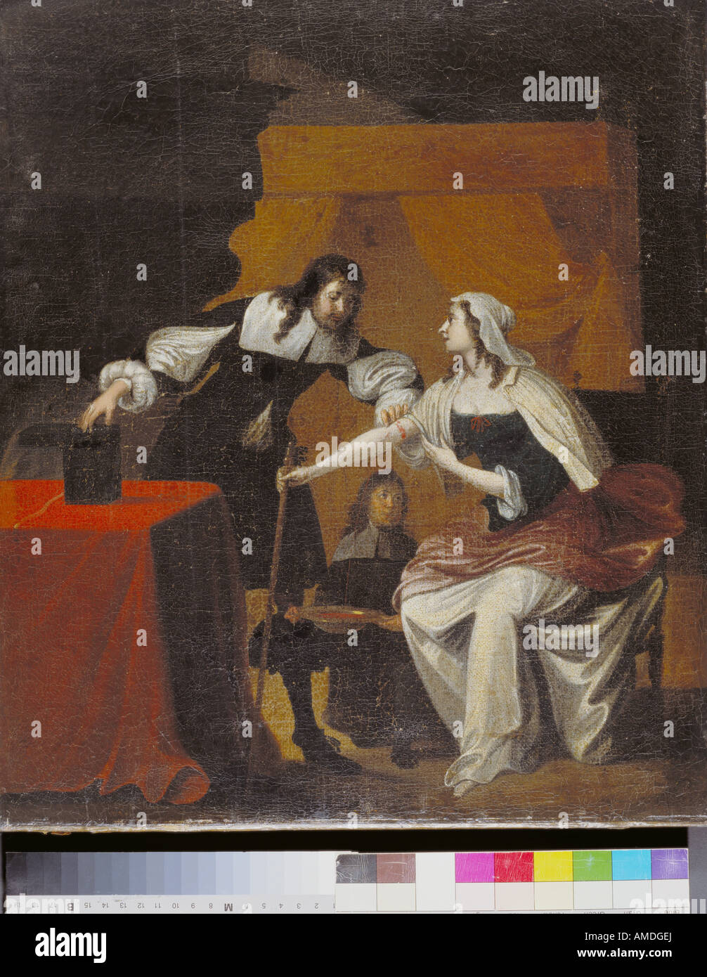 "Belle Arti, Janssen, Hieronymus, (1624 - 1693), pittura, 'il salasso', district 's Medical Association, Wuertt settentrionale Foto Stock