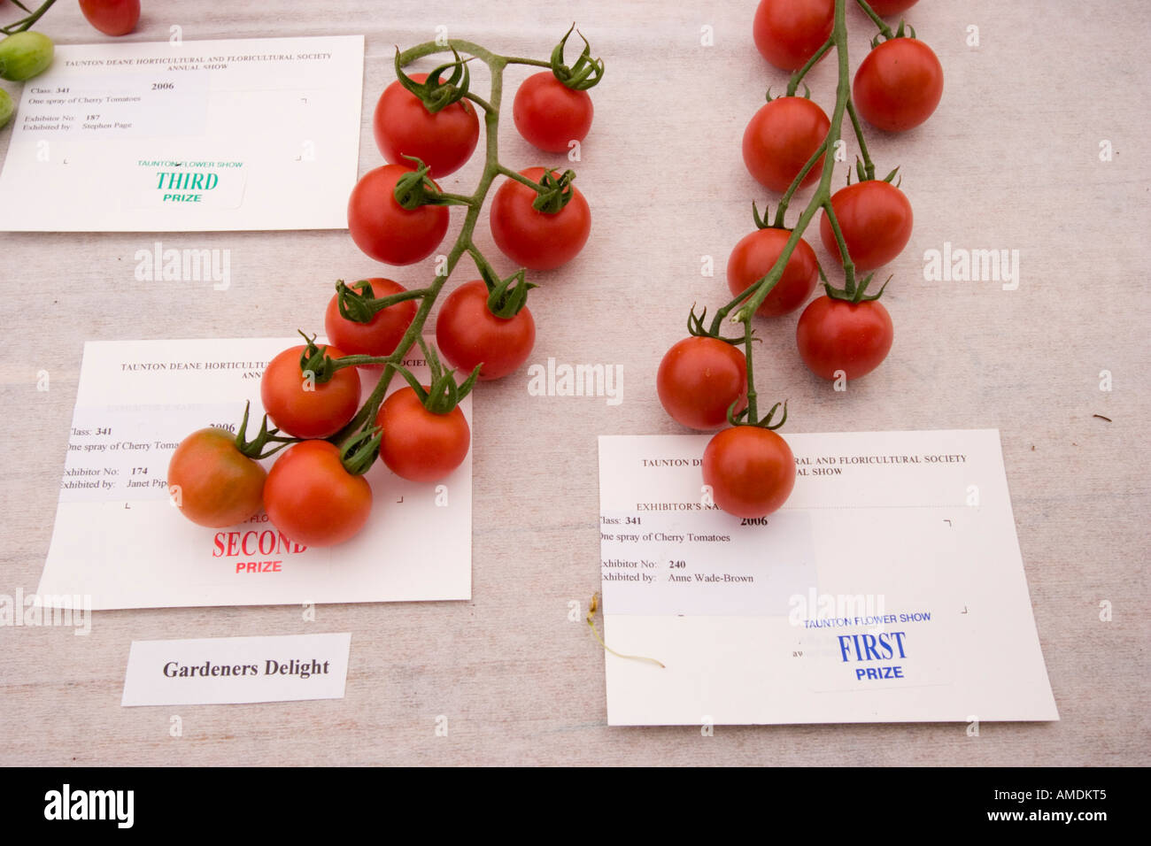 La frutta e la verdura espone a Taunton flower show Foto Stock