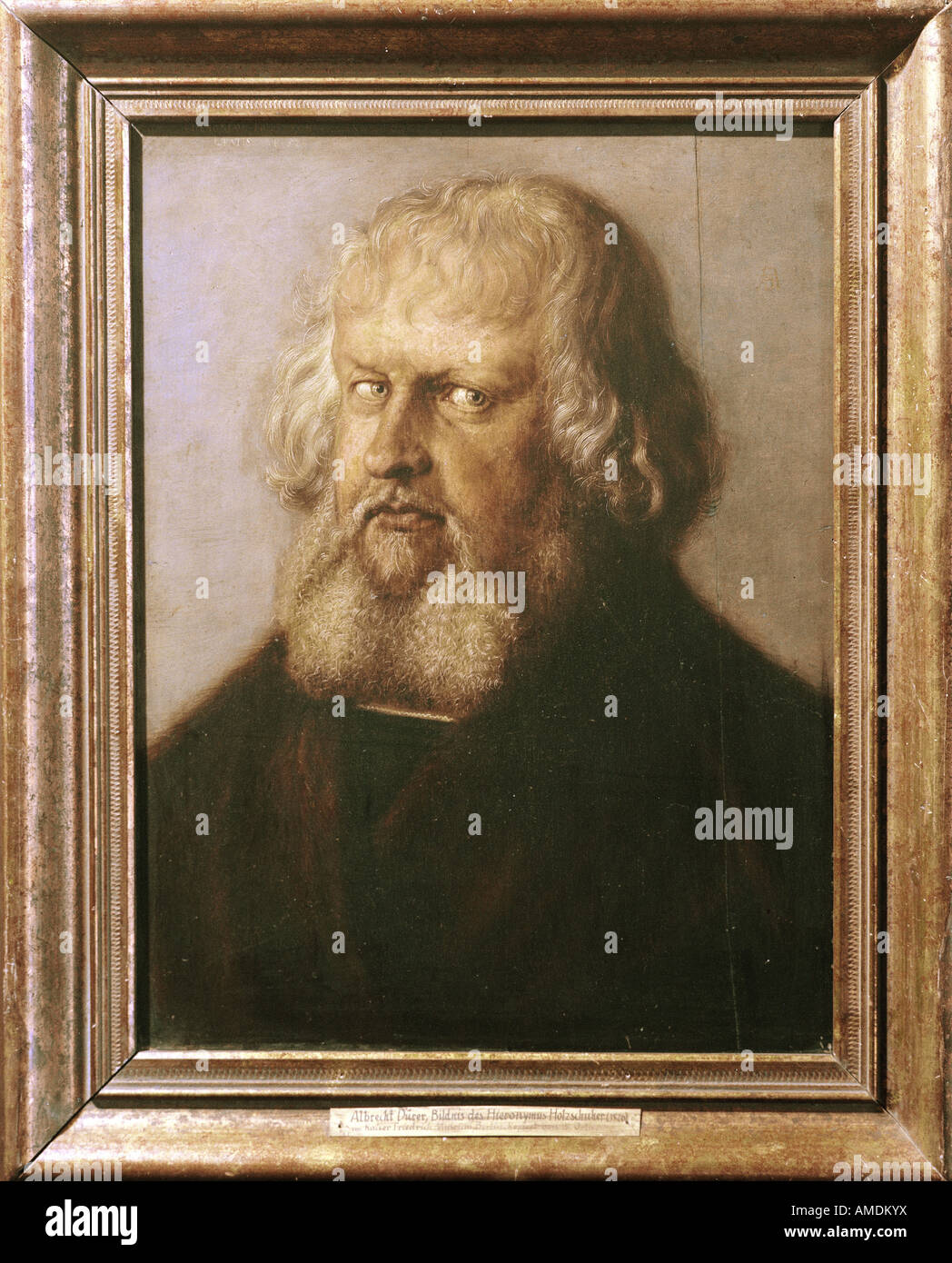 "Belle Arti, Dürer, Albrecht (1471 - 1528), pittura, "Ritratto di Hieronymus Holzschuher", 1526, olio su pannello, Staatliche Muse Foto Stock