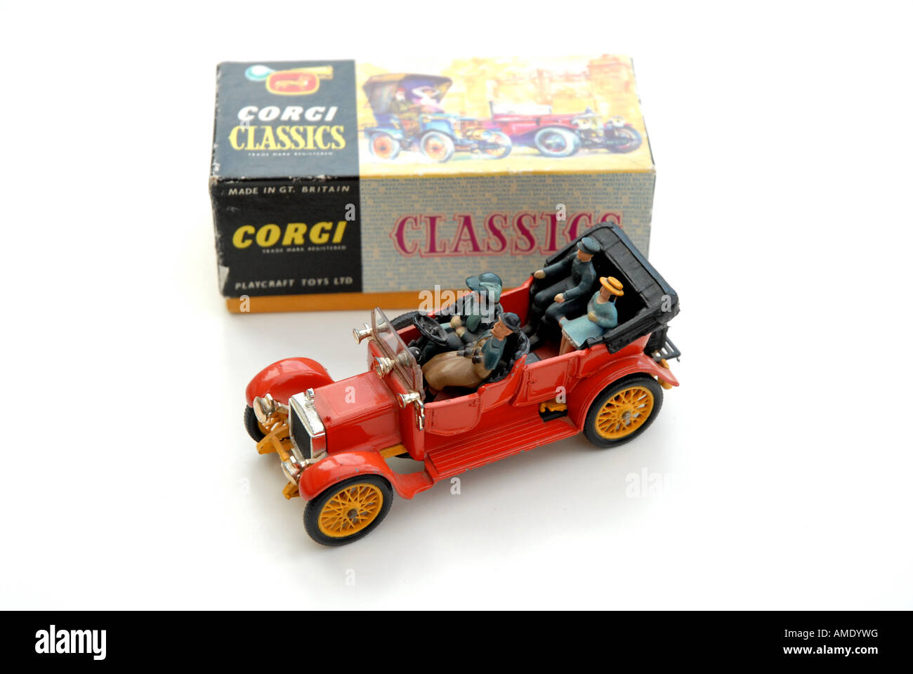 Vintage Toys hanno raggiunto valori elevati tra i collezionisti Corgi vintage set del veicolo sono molto ricercati quando vengono inscatolate Foto Stock