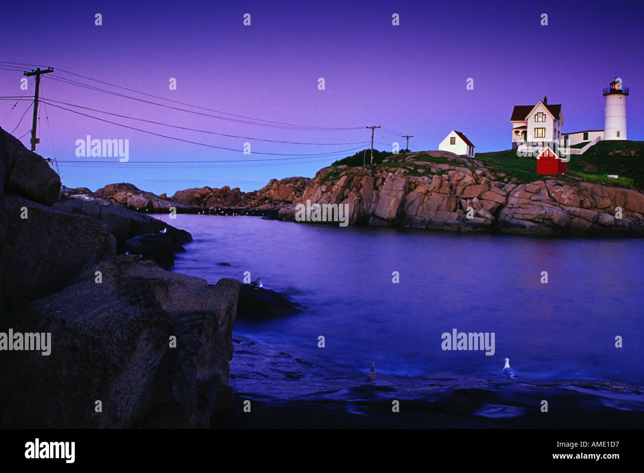 Cape Neddick Luce, Sohier Park, il Yorks, York, Maine, Stati Uniti Foto Stock