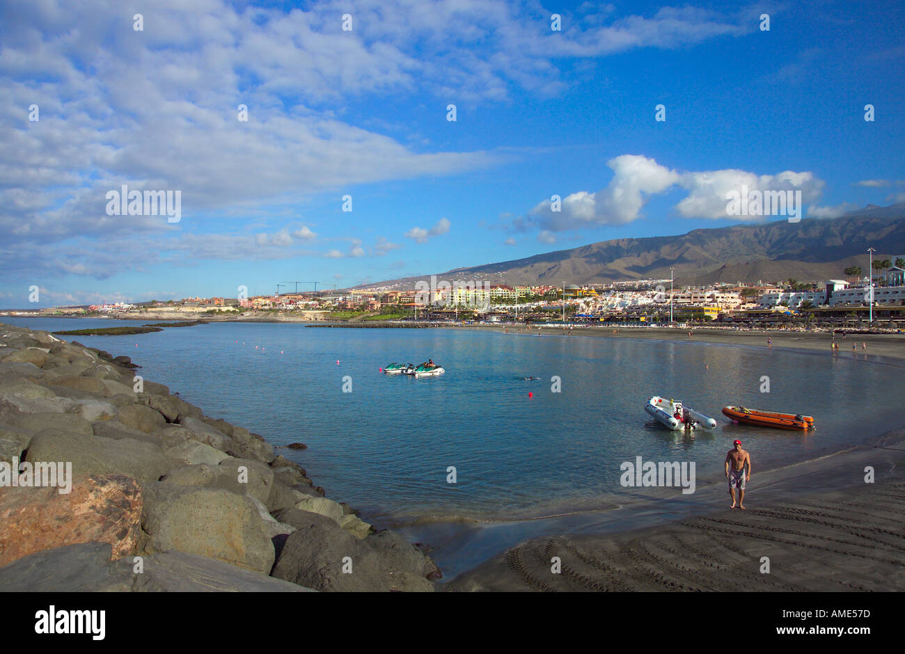 Spagna Isole Canarie Tenerife Costa Adeje Playa de Torviscas Foto Stock