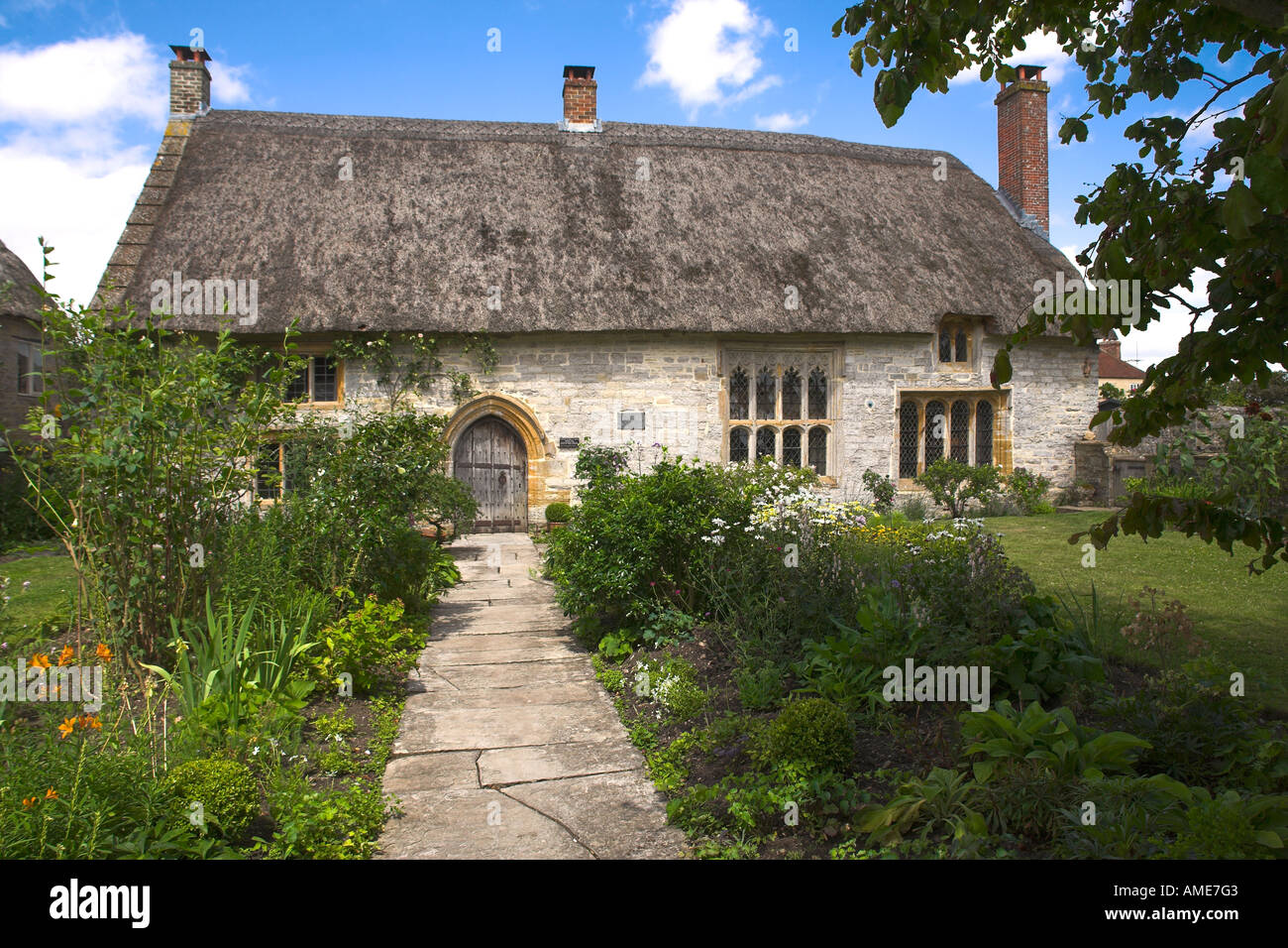 Il sacerdote ha casa di Muchelney nel Somerset. Foto Stock