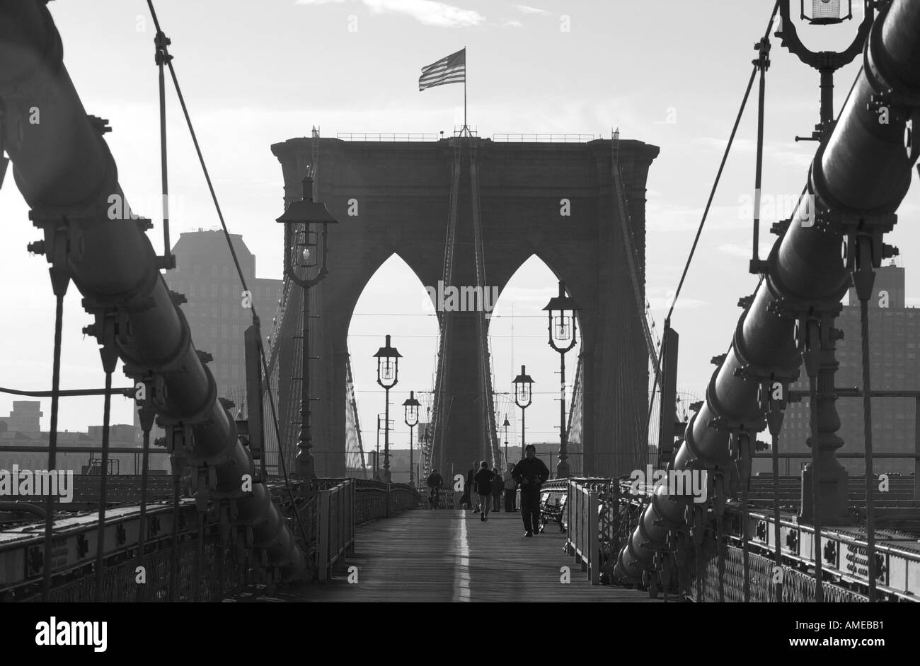 Il Ponte di Brooklyn a New York City Foto Stock