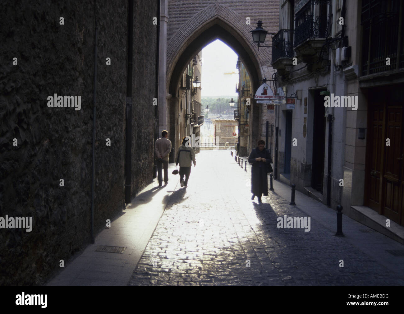 Ombra di torre Mujedar del Salvador città di Teruel Aragona regione SPAGNA Foto Stock