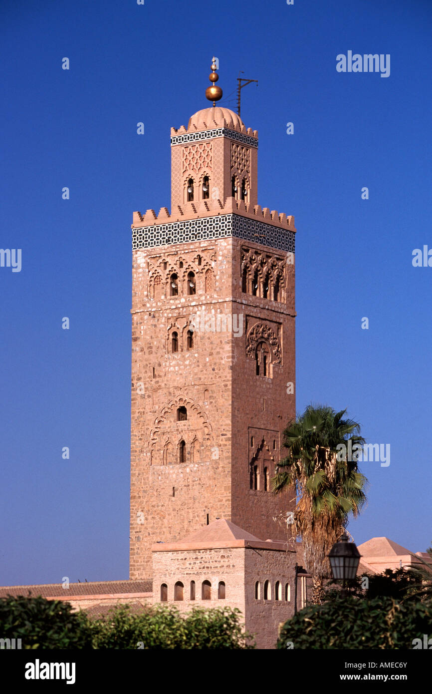 La moschea di Koutoubia di Marrakech, Marocco. Foto Stock