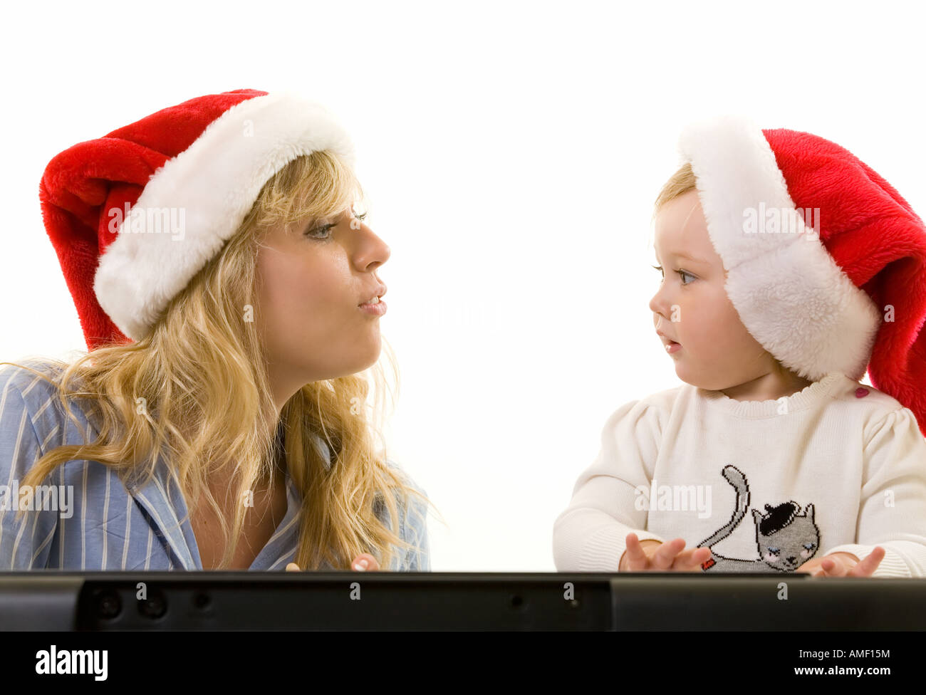 Mamma e Bambino natale Foto Stock