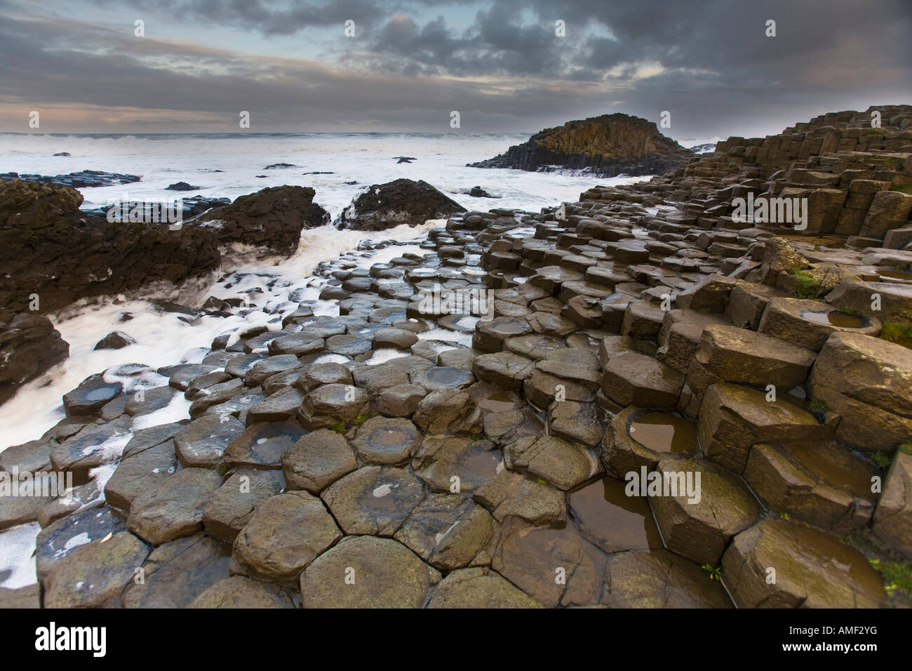 Giant's Causway, Antrim, Irlanda del Nord Foto Stock