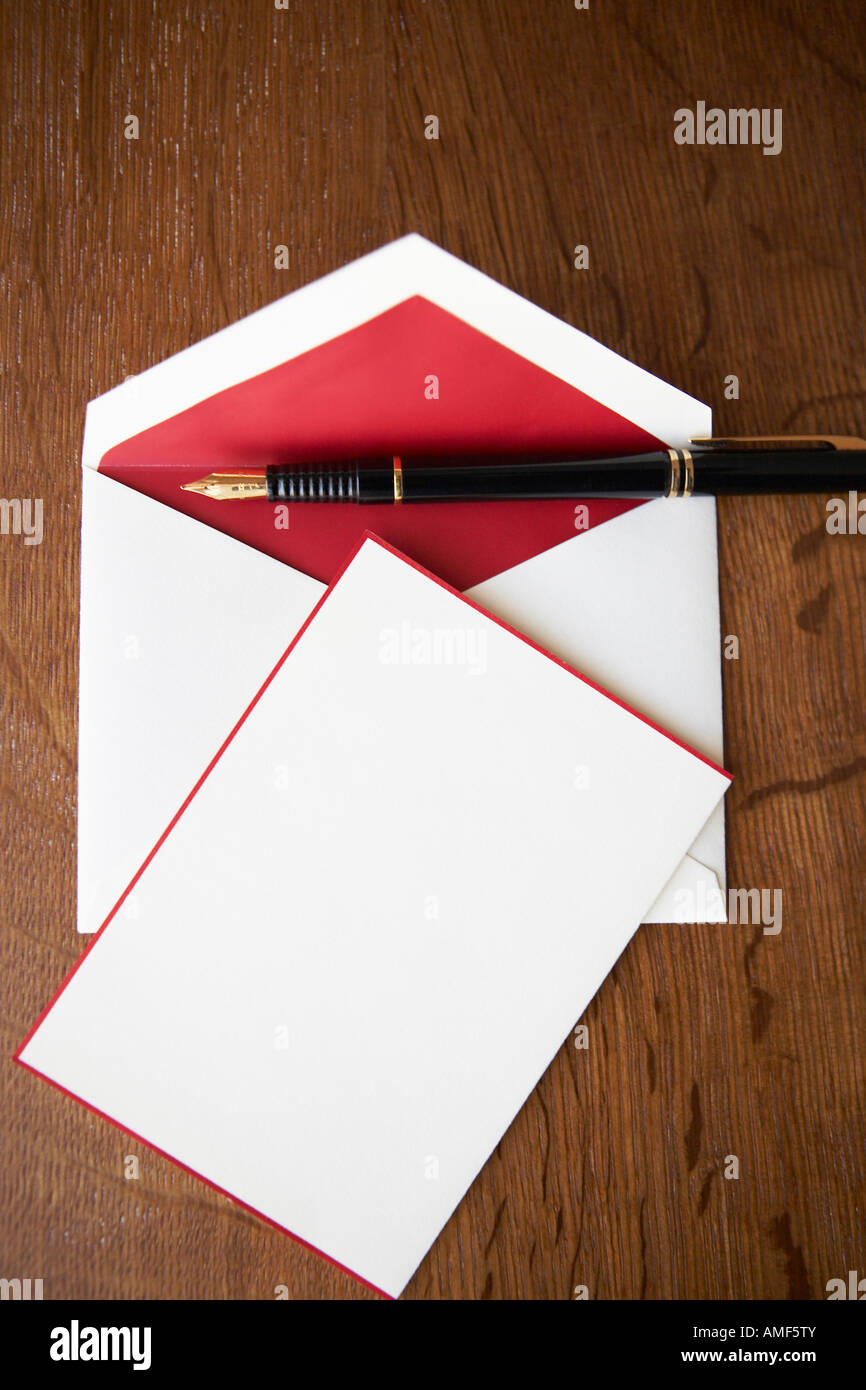 Nota di ringraziamento Foto Stock