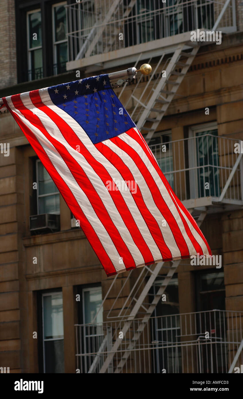 Bandiera americana a New York City Foto Stock