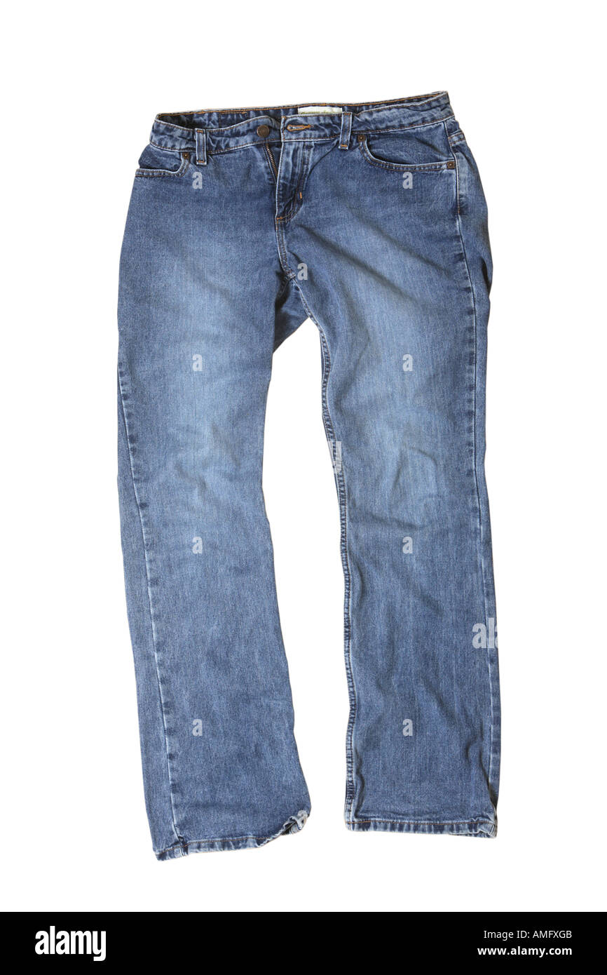 Jeans blu parte anteriore Foto Stock