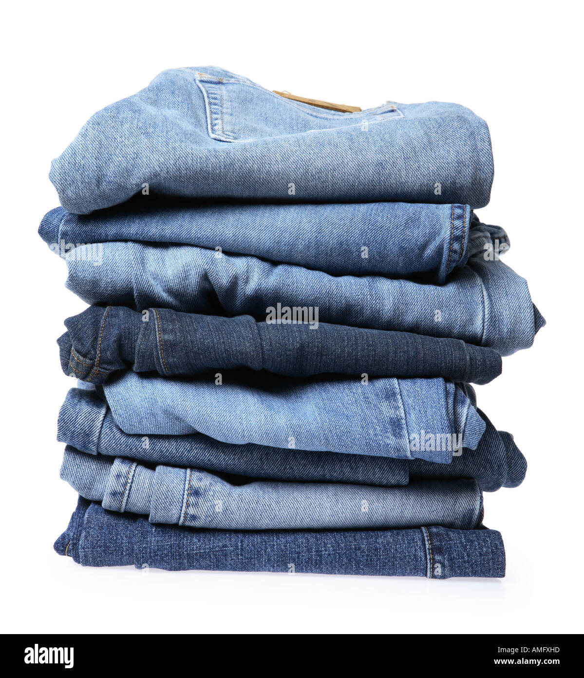 Blue Jeans Denim pila Foto Stock