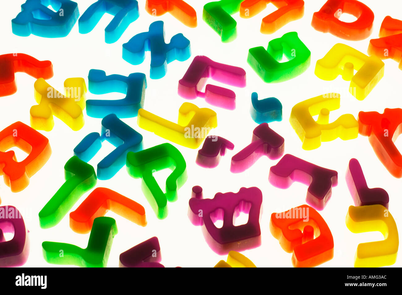 Kids ebraico aleph bet magneti per il frigo Foto Stock