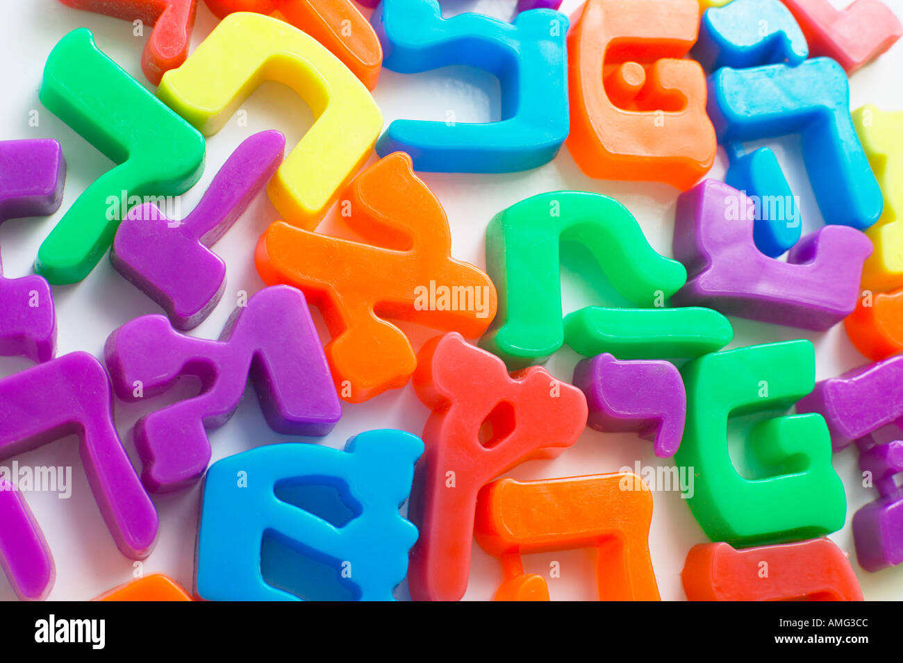 Kids ebraico aleph bet magneti per il frigo Foto Stock