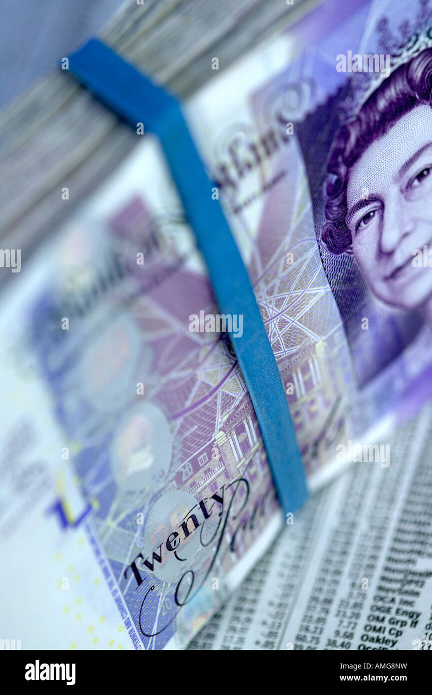 Inglese venti pound banconote Foto Stock