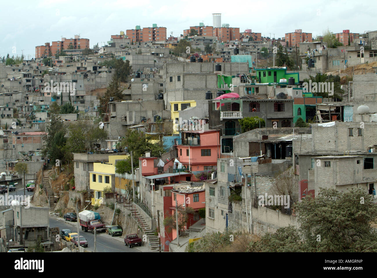 Messico, Città del Messico, vista della baraccopoli periferiche Foto Stock
