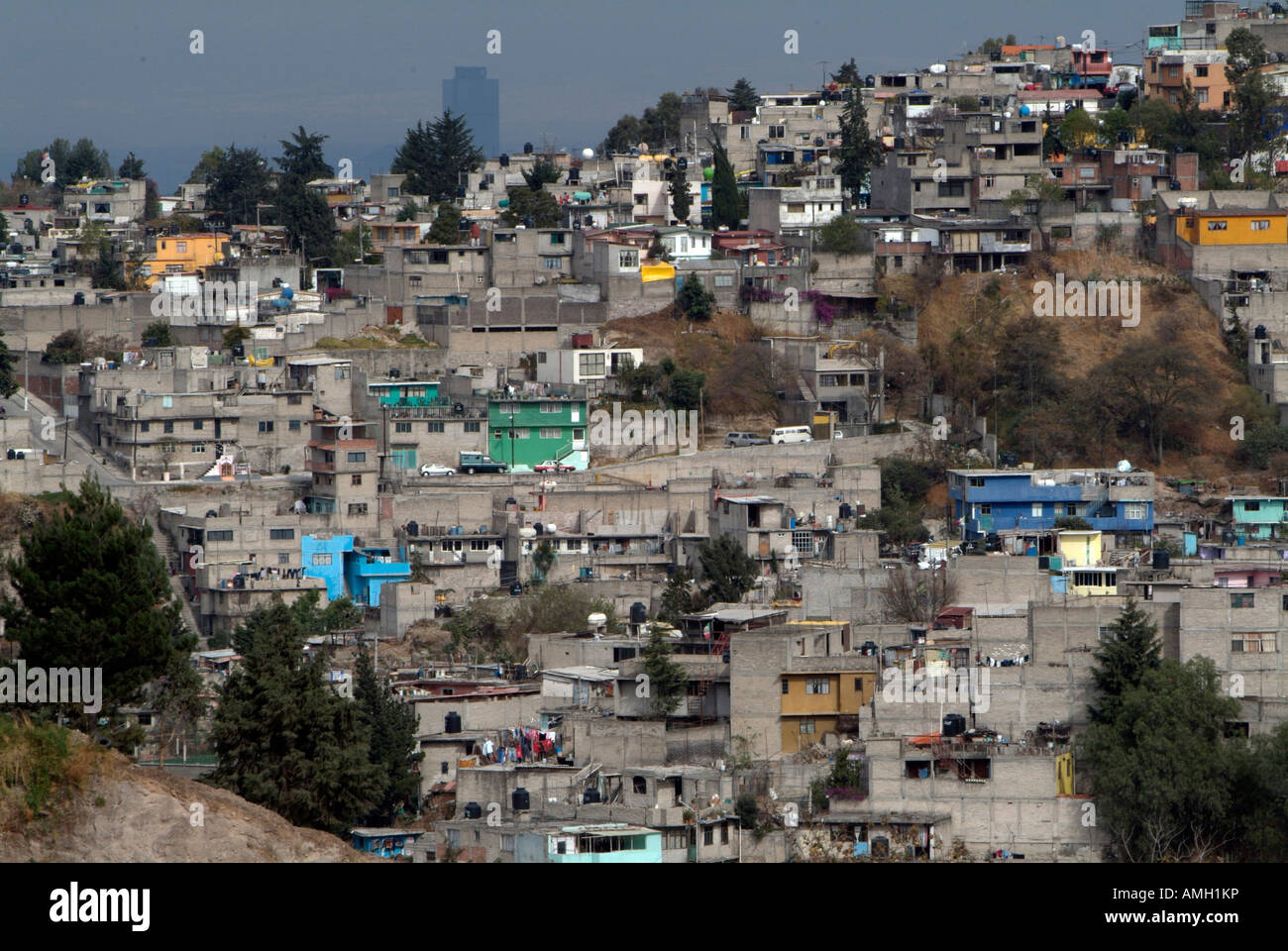 Messico, Città del Messico, vista della baraccopoli periferiche Foto Stock