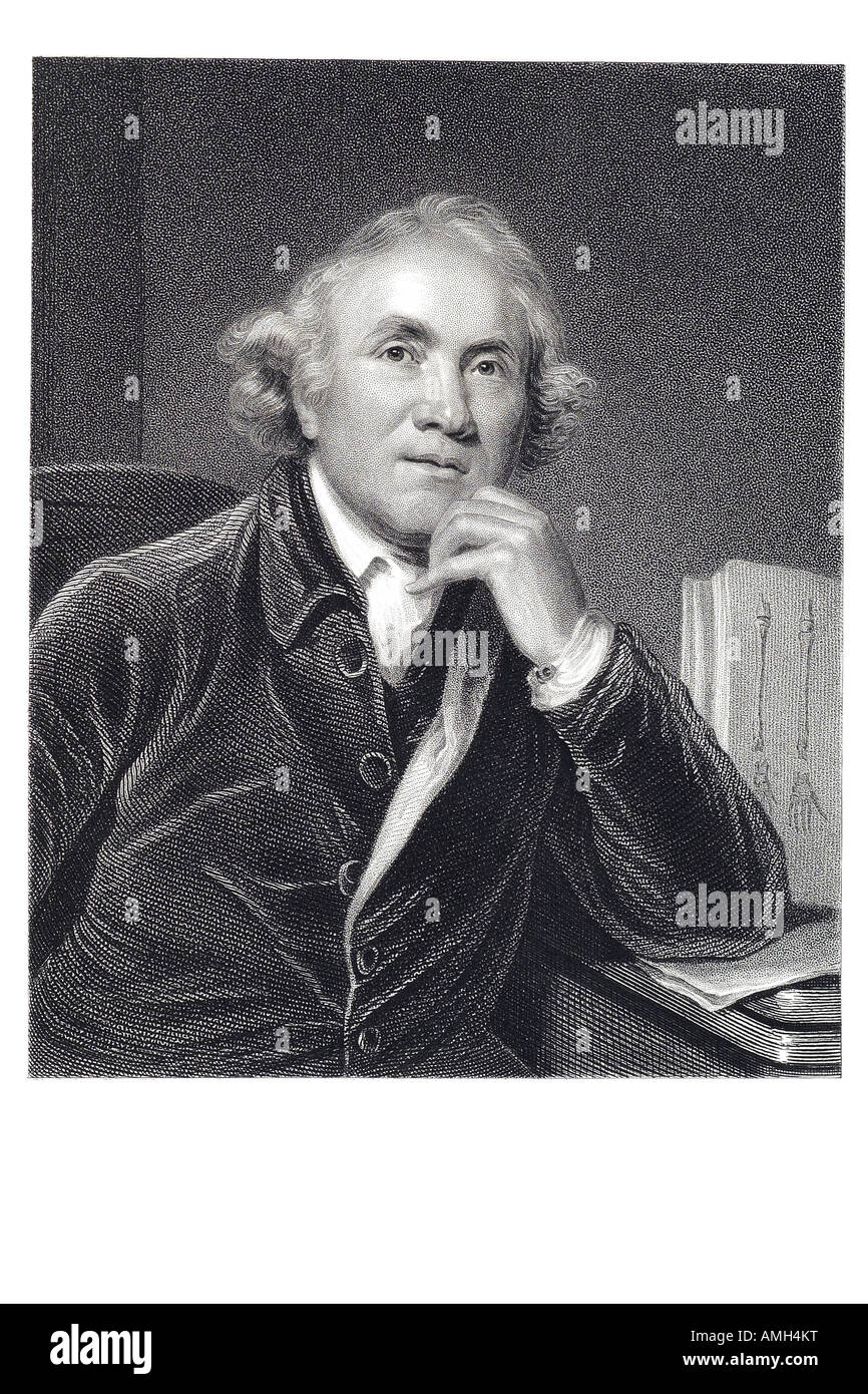 John Hunter chirurgo 1728 1793 Scottish fondatore anatomia patologica Inghilterra Scot Scozia incisione ritratto originale Sir Joshua Foto Stock