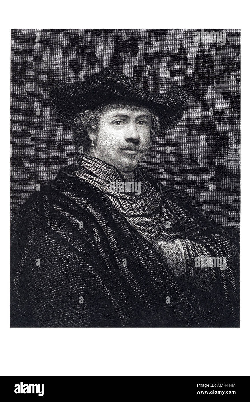 HARMENSZOON REMBRANDT VAN RIJN 1606 1669 artista olandese pittore incisore printmakers di storia dell'arte europea Dutch Golden Age porta automatica Foto Stock