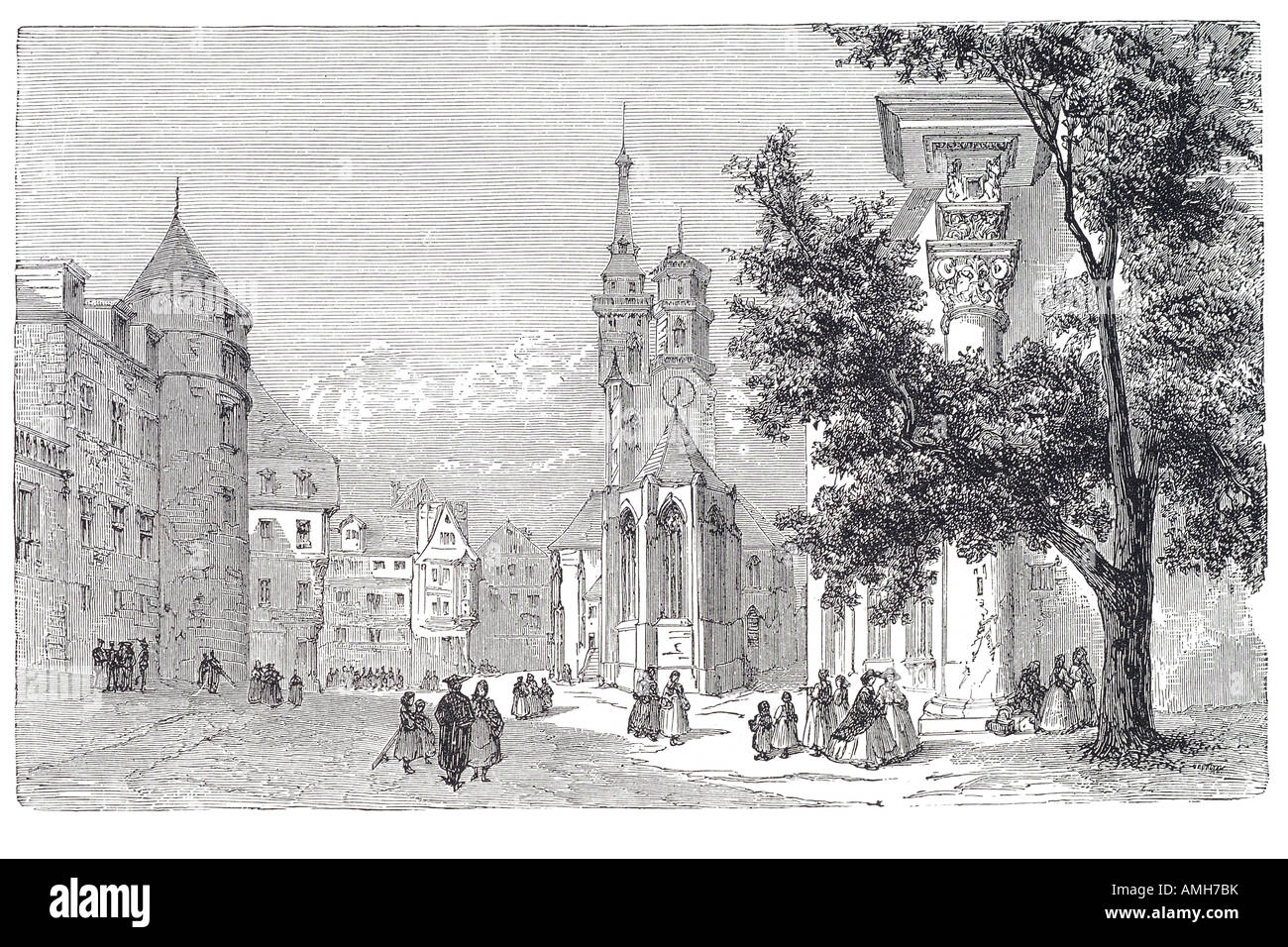 Palazzo del vecchio chateau STOCCARDA Stoccarda stato capitale del Baden-Württemberg Germania. la sesta città più grande della German Open square street Foto Stock