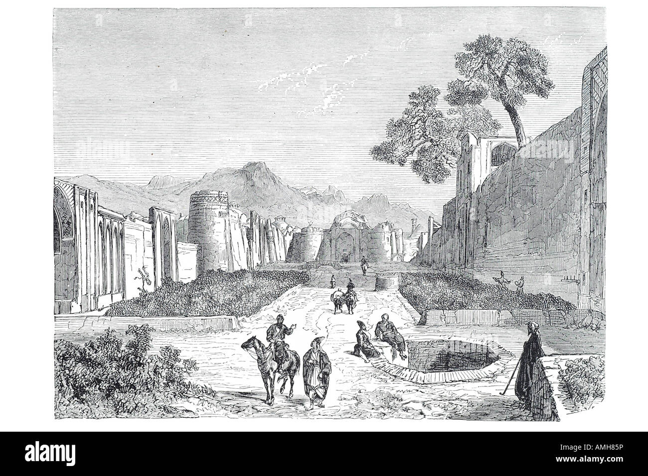 Ispahan Esfahān Isfahan Hispahan rovina città muro di fango di argilla persiano:Aspadana Spahān Provincia Najafabad, Khaneh Esfahan, Khomeini-sh Foto Stock