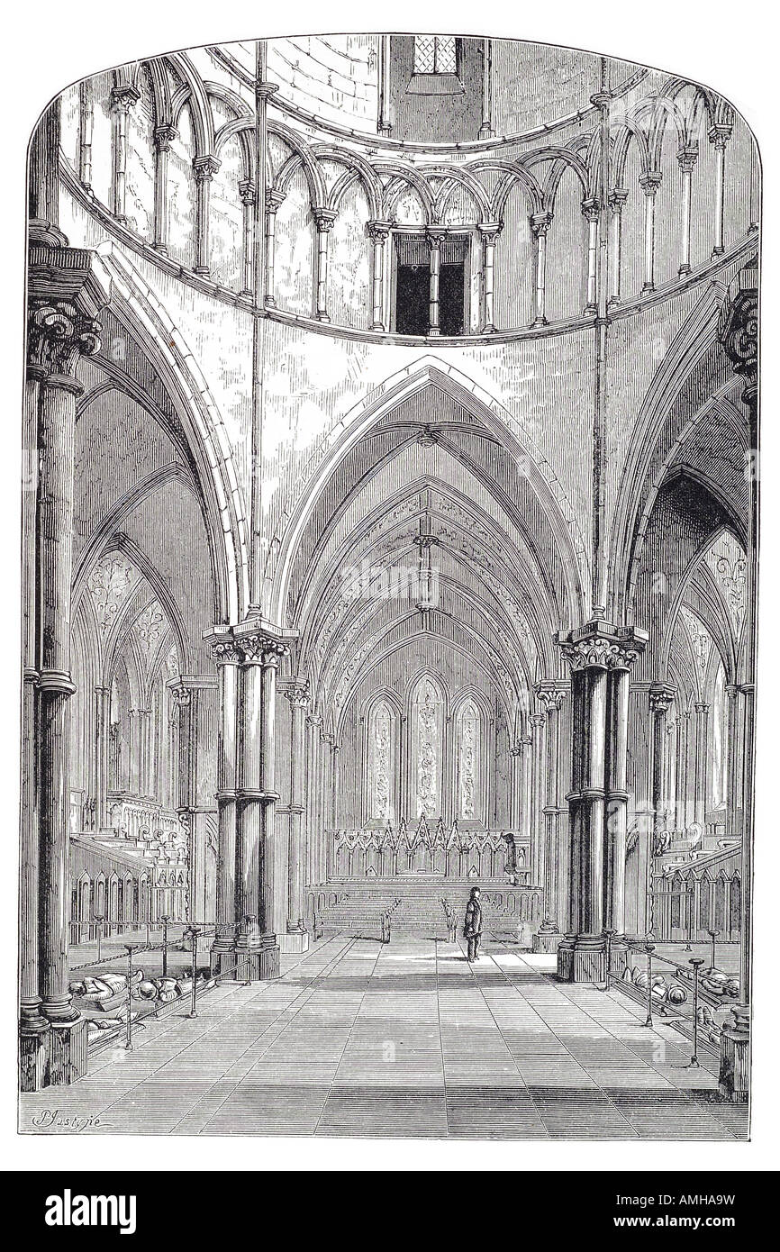 1870 tempio interiore della Chiesa Londra città capitale inglese in Inghilterra La Gran Bretagna British UK Regno Unito GB royal più grande Foto Stock