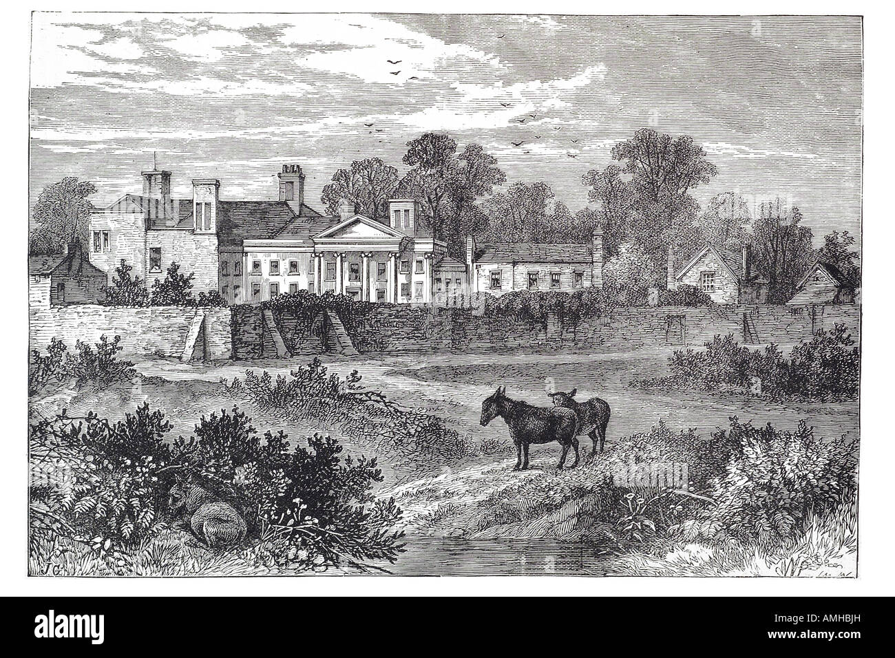 1785 Legno di caen signore mansfield house William Murray 1705 1793 giudice candidato home Vescovo Londra Greater città capitale Inghilterra en Foto Stock