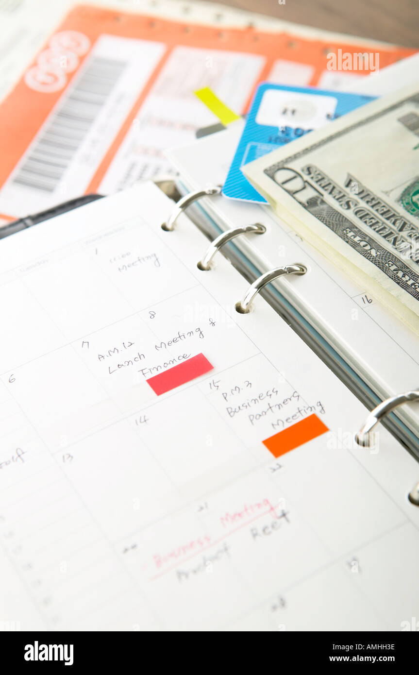 Azienda,diario,soldi,carta moneta,valuta estera, Foto Stock