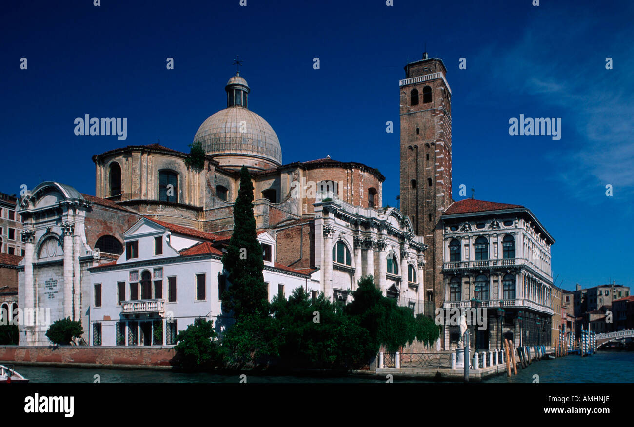 Venedig, Stadtteil Cannaregio, San Geremia 18.Jh., Architekt Carlo Corbellini, rechts Palazzo Labia, Kreuzarm Canale di Cannare Foto Stock