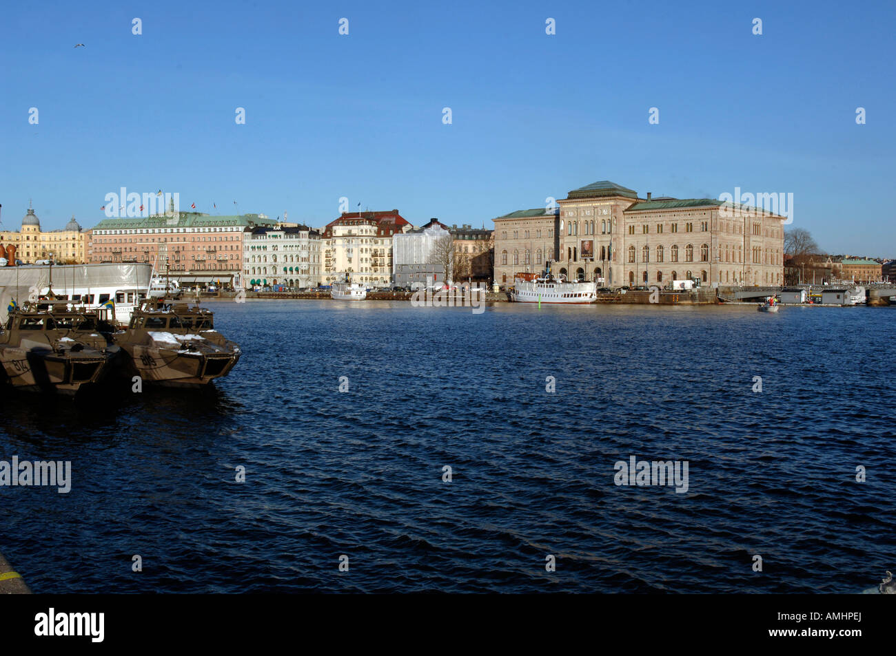 Lungomare di Stoccolma, la capitale reale di Svezia Foto Stock