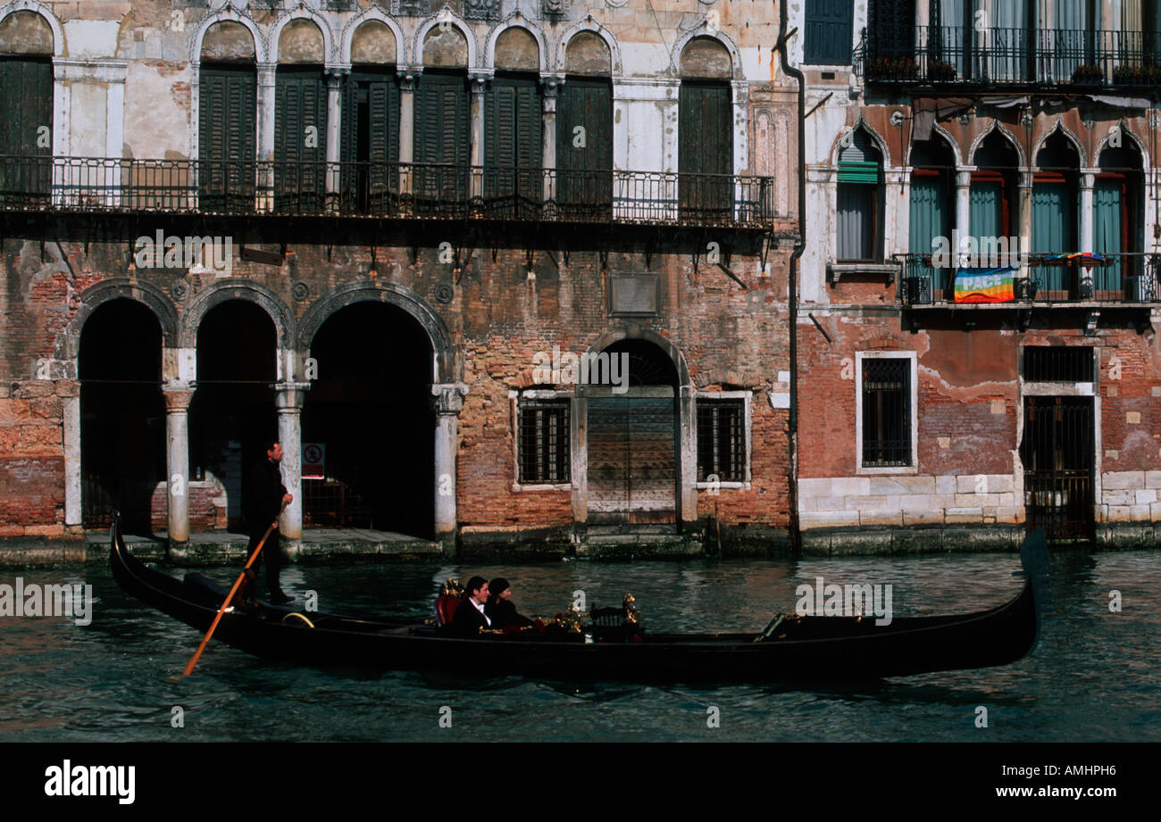 Venedig, il Canal Grande, nördl. der Rialtobrücke, Palastfassade, Ca da Mosto Foto Stock