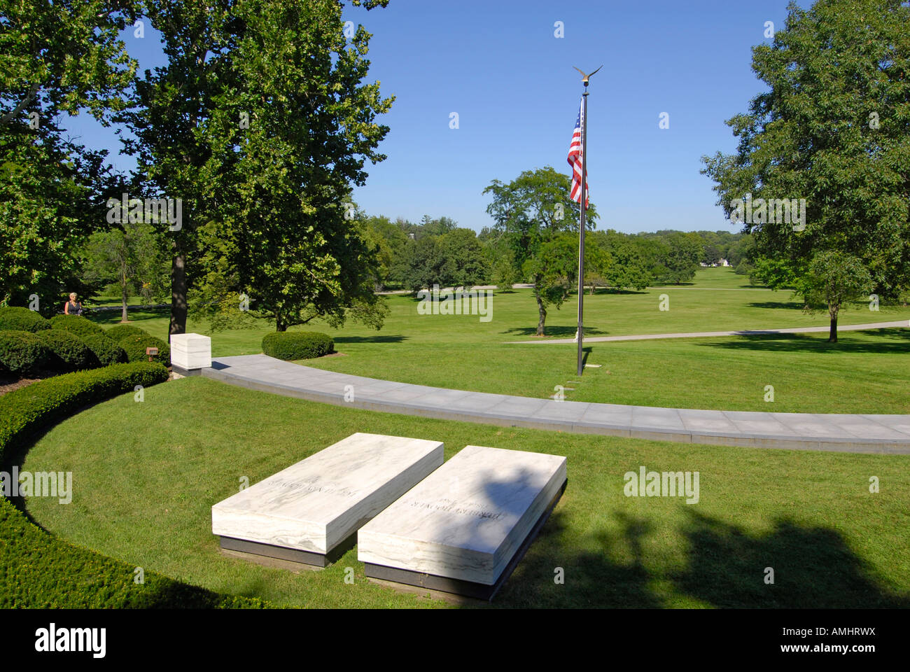 Luogo di sepoltura del Hoovers presso il presidente Herbert Hoover Presidential Museum e il National Historic Site a West Branch Iowa IA Foto Stock