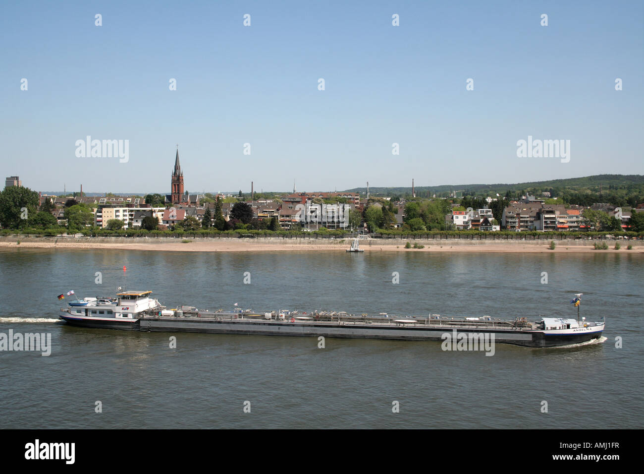 Barcone sul fiume Reno a Bonn Foto Stock