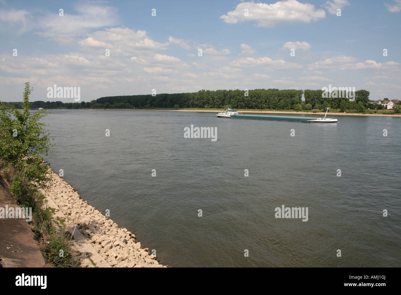 Barcone sul fiume Reno in Germania Foto Stock